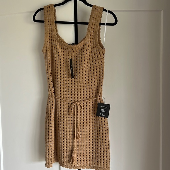 NWT Lulus Camel Mini Knot Sweater dress - small - Picture 3 of 5